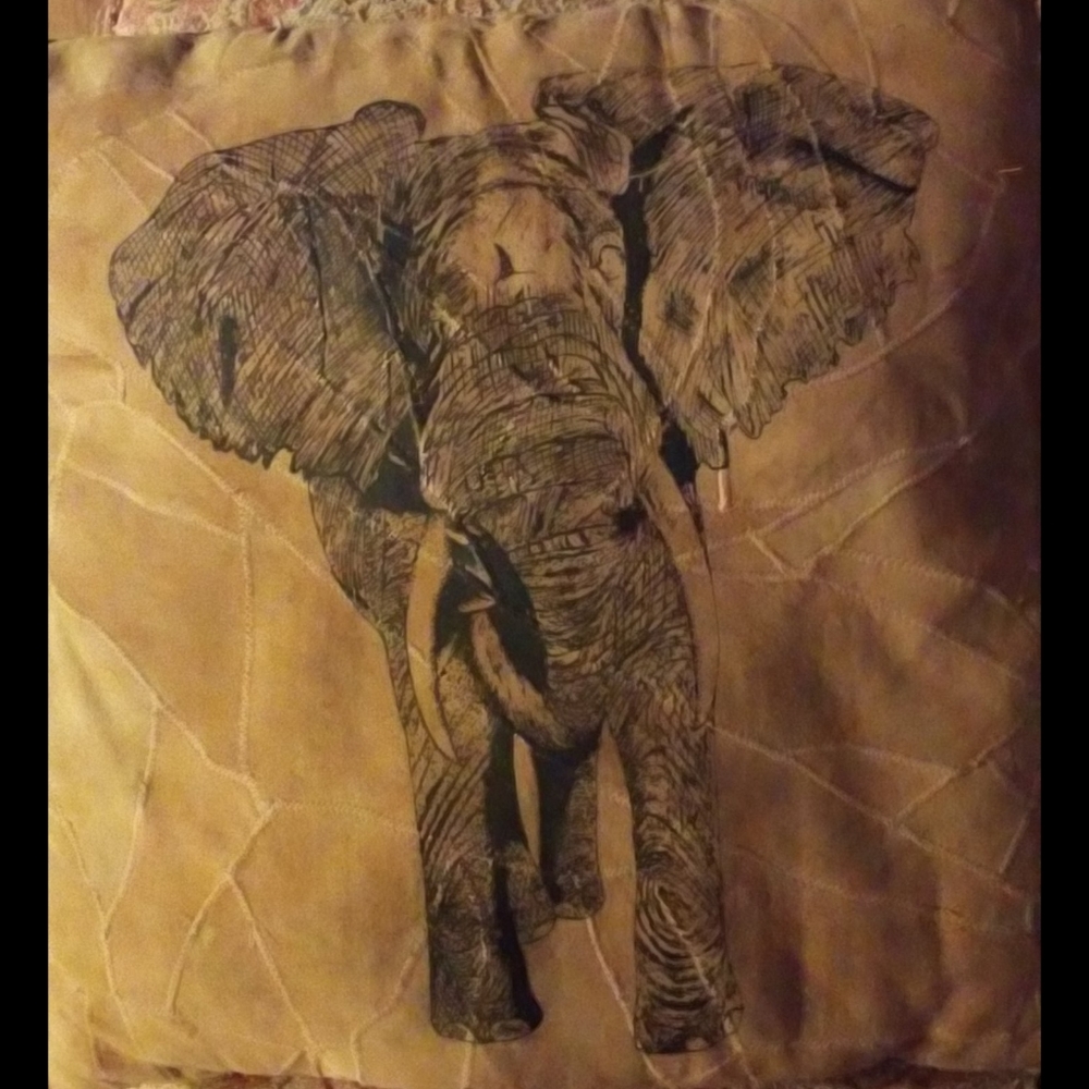 Elephant Print Throw Pillow